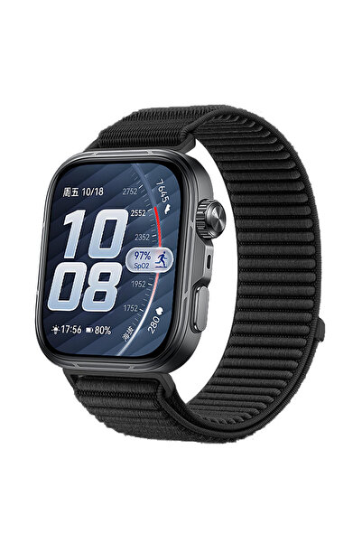 CaseOnn Huawei Watch Fit 5 Pro Kordon Hasır Kumaş Nylon Kayış Siyah