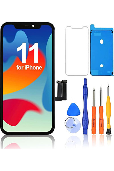 Beruflic İphone 11 Uyumlu Lcd Ekran Dokunmatik Çıtalı Ürün Tamir Seti Kırılmaz Cam Ekran Sıvı Bandı Hediye
