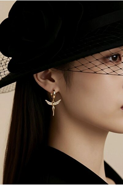 Monalisa Home Figured Gold Color Zircon Stone Earrings