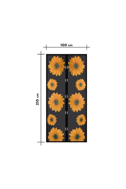 Garden of Eden Plasa de tantari pentru usa - magnetica - 100 x 210 cm - floarea-soarelui - 11398A