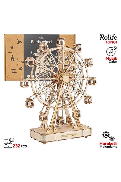 Rolife TGN01 Dönme Dolap Görünümlü Müzik Kutusu (Music Box Ferris Wheel) DIY ...