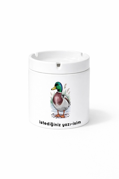 Kirbi Reklam Animal Mallard Duck Green Headed Duck Double Sided Printed Ash T...