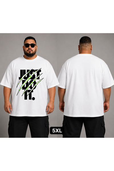 VODEXA Unisex Oversize T-Shirt Just Printed Large Size Cotton T-Shirt Comfort...