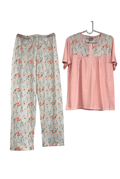 Nena -24873- Short-Sleeved 100% Cotton Pajama Set with a Royal Pattern