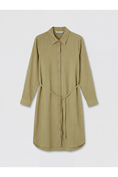 LC Waikiki Green oversize waffle women's shirt tunic from gulis clothing