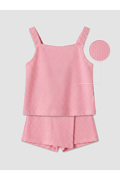 LC Waikiki Set de pantaloni scurți roz pentru fete DE GÜLİS GİYİM