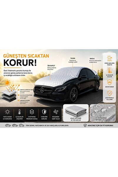 GARD OTO oto güneşlik araç koruma araç brandası lüx premıum yarım bıranda dol...
