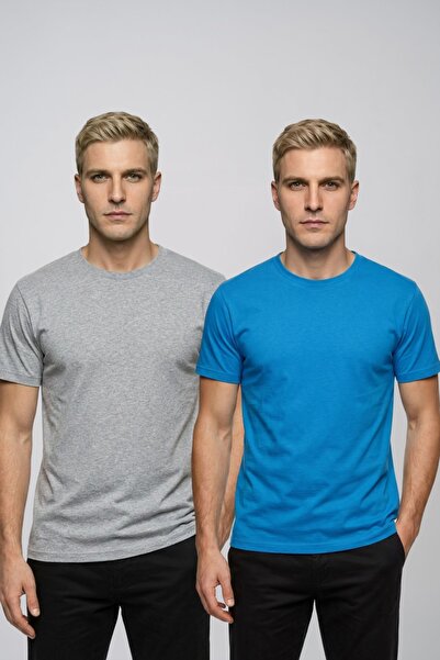 fevien Advantageous 2-Pack Men's Crew Neck Short Sleeve Basic T-Shirt Casual ...