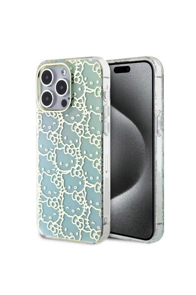 Hello Kitty iPhone 15 Pro Max Uyumlu Kılıf Orjinal Lisanslı Renk Geçişli Elek...