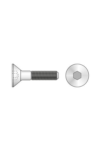 Rocast Set of 100 x Socket Head Cap Screw DIN 7991 Steel Gr.10.9-M5 x 35