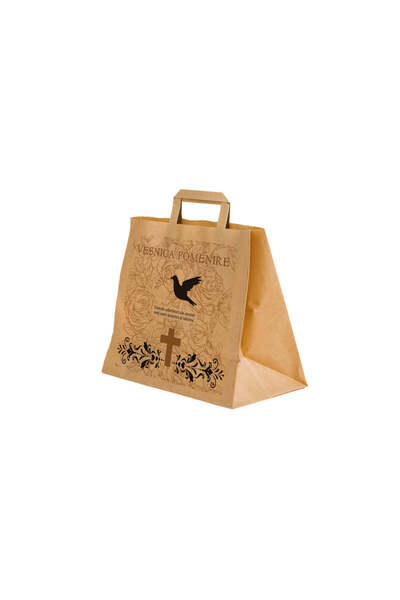 Papette Set of 500 pcs Kraft paper bag NATUR Dove with Roses Eternal Remembra...