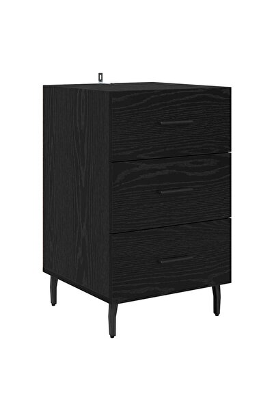 vidaxl Dulap de noapte Stejar Negru 40 x 40 x 66 cm Lemn compozit