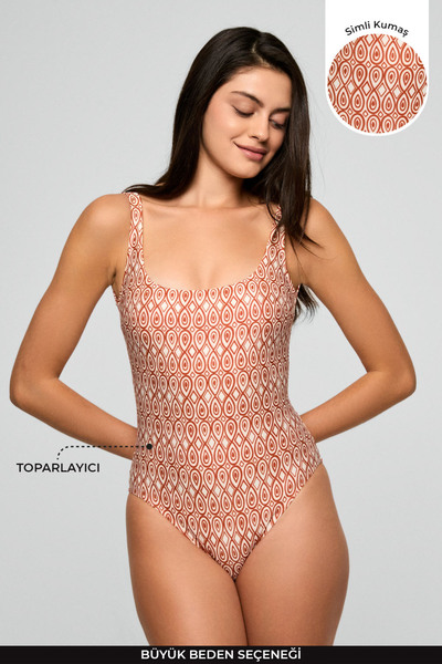 Kom Benih Retro Desen Yuvarlak Yaka Mayo