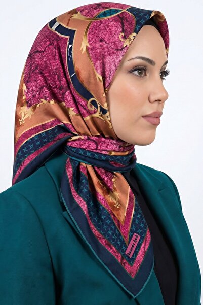 hadiora Women's Pink Abstract Patterned Organic Soft Cotton Scarf