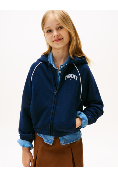 Tommy Hilfiger هودي بسحاب للبنات