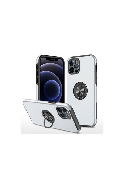 TakÇalıştır iPhone 12 Pro Compatible Case Elite Ring Cover - Silver