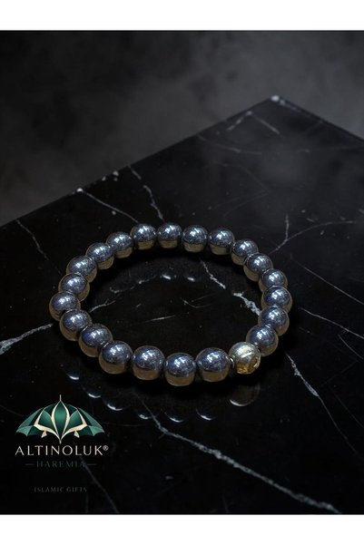 Altınoluk Haremia Hematite Stone Bracelet – Modern and Stylish Natural Stone Bracelet