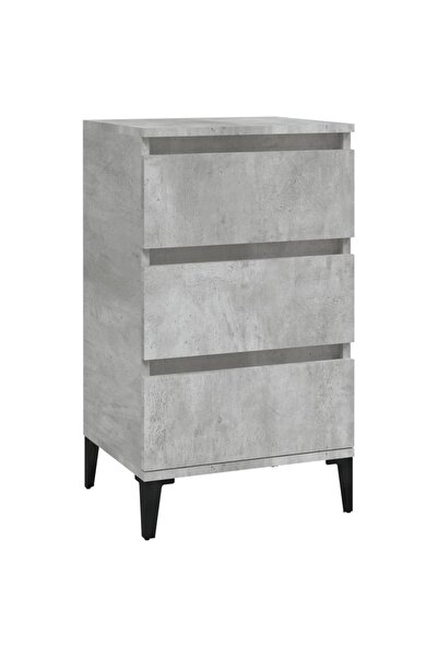 vidaxl Noptieră, gri beton, 40x35x70 cm, lemn prelucrat