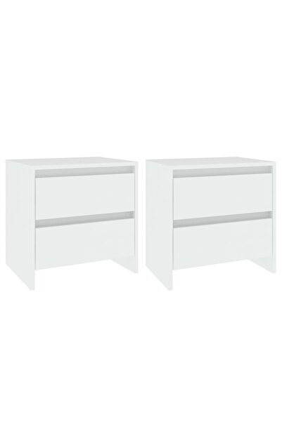 vidaxl Noptiere, 2 buc., alb, 45x34,5x44,5 cm, PAL