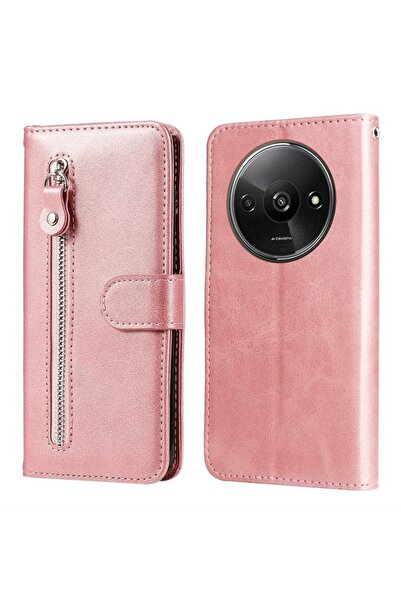 sscase Zipper Θήκη Πορτοφόλι Rose Gold (Xiaomi Redmi A3)