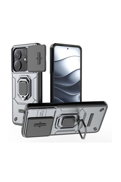 sscase Sliding Camshield Σκληρή Θήκη με Δαχτυλίδι Grey (Xiaomi Redmi Note 14 5G)