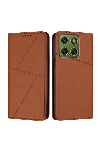 sscase Grid Lines Θήκη Βιβλίο Coffee Color (Motorola Edge 70 5G)