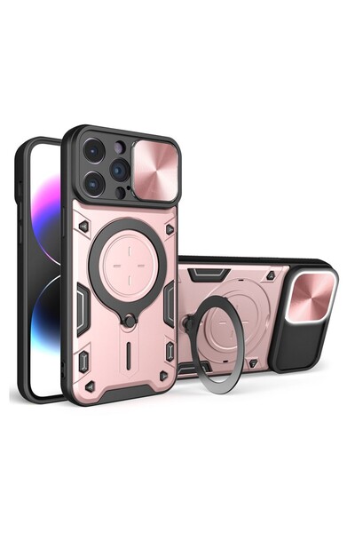 sscase Sliding Camshield Σκληρή Θήκη με Δαχτυλίδι Pink (Apple iPhone 15 Pro)