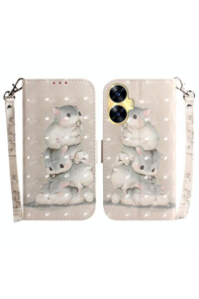 sscase 3D Colored Θήκη Πορτοφόλι Squirrels (Realme C55)