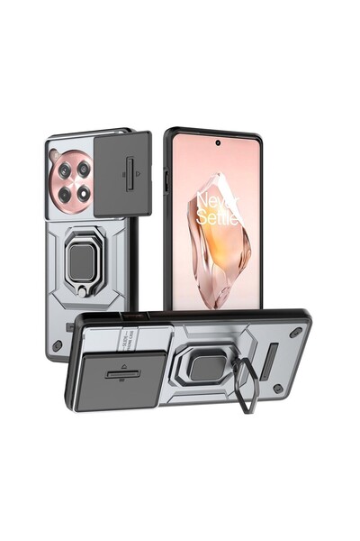 sscase Sliding Camshield Σκληρή Θήκη με Δαχτυλίδι Grey (OnePlus 12R 5G)