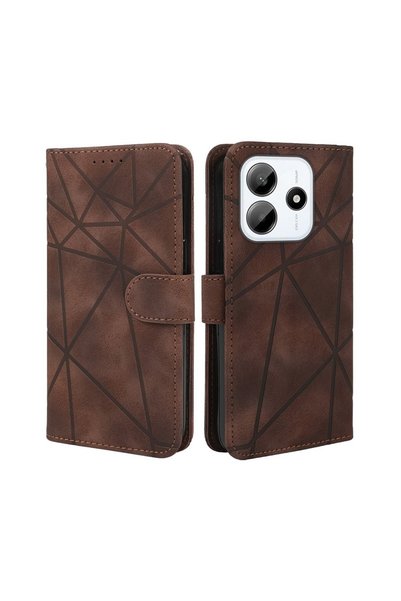 sscase Lines Θήκη Πορτοφόλι Brown (Xiaomi Redmi Note 14 5G)