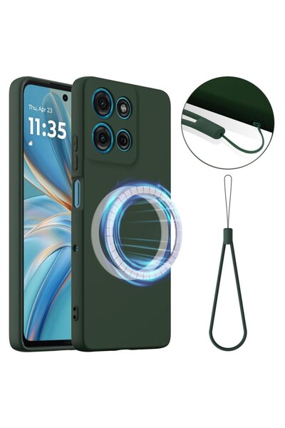 sscase MagSafe Solid Color Θήκη Σιλικόνης Dark Green (Motorola Moto G56 5G)