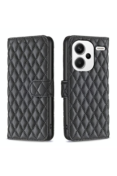 sscase Puff Rhombus Θήκη Πορτοφόλι Black (Xiaomi Redmi Note 13 Pro Plus 5G)