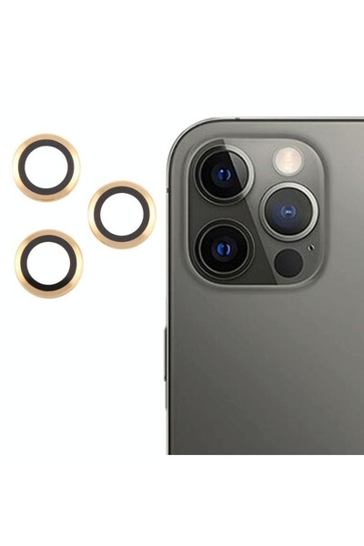 sscase Apple iPhone 12 Pro Κρίκοι Προστασίας για Κάμερα Gold