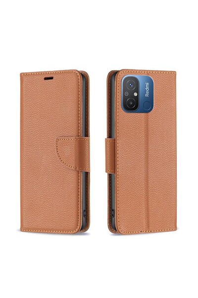 sscase Pure Color Θήκη Πορτοφόλι Brown (Xiaomi Redmi 12C)