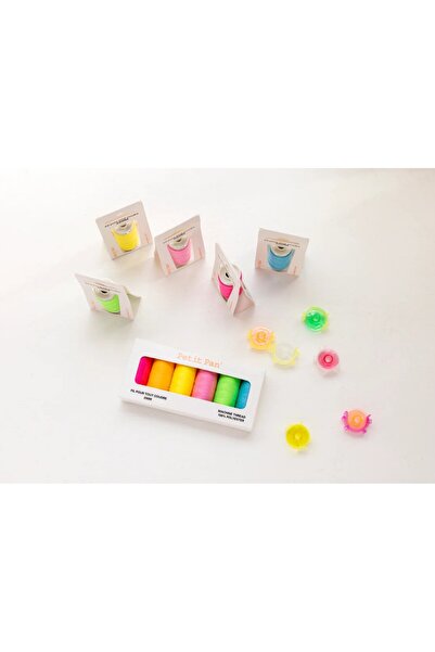 Petit Pan Set de ațe pentru mașina de cusut, culori neon, 6 bucăți x 200m