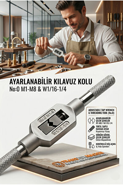 Transformacion Kılavuz Kolu M1-M8 Ayarlı Vida Diş Açma Aparatı No:0 723240