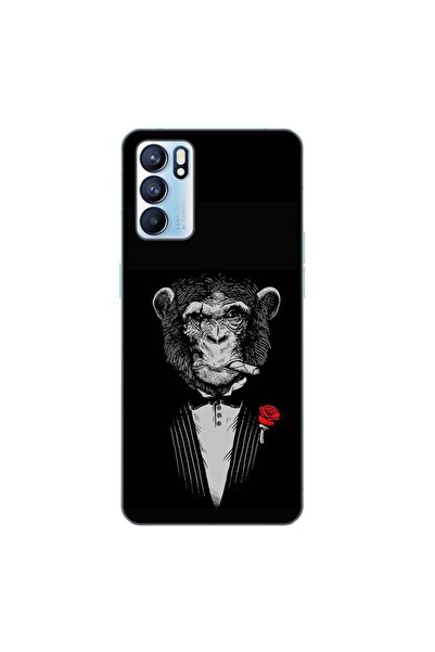 OEM Husa compatibila cu Oppo Reno6 5G Silicon Gel Tpu Model Cigar Monkey