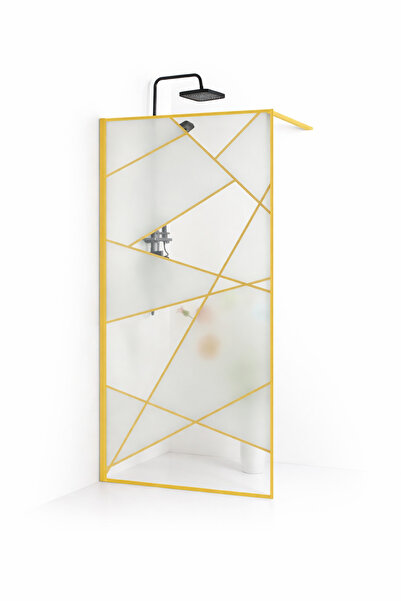 Casa Stile Paravan dus walk-in sticla securizata 8 mm Laser Gold 90x190