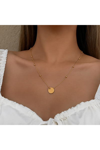 Markiz Takı Gold Steel Necklace 45 cm