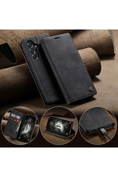 Caseme Husa pentru Samsung Galaxy A57 – CaseMe, tip carte, piele, functie portofel, stand, finisaj catifelat
