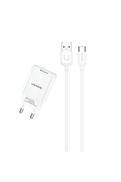Usams Φορτιστής με θύρα USB-A και καλώδιο USB-C Λευκό (T21)