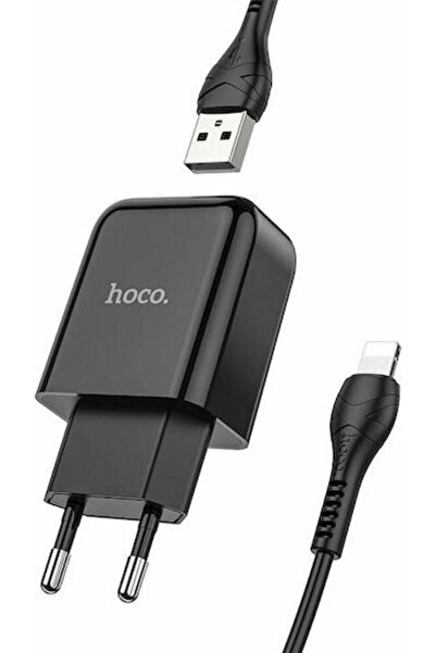 hoco. Φορτιστής Hoco με θύρα USB-A και καλώδιο Lightning 10.5W Μαύρο (N2 Vigour)