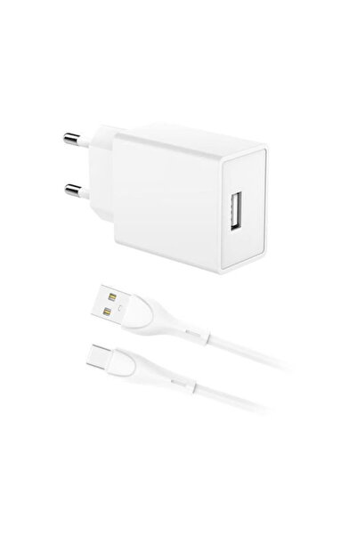 inos Φορτιστής Κινητού Τηλεφώνου με Θύρα USB-A και Καλώδιο USB-C 12W Λευκό
