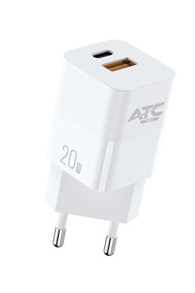 ATC Φορτιστής Χωρίς Καλώδιο με Θύρα USB-A και Θύρα USB-C, Παροχή Ισχύος 20W, ...