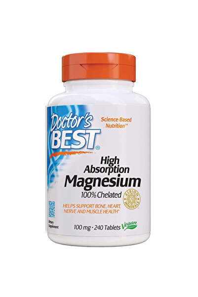 Doctor's Best Magneziu, Doctor's Best, 100% Chelat, Absorbție rapidă, 240 tab...