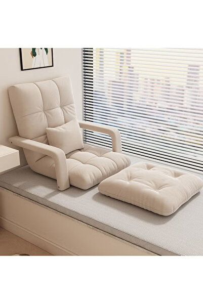 BENCH كرسي أرضي قابل للطي مقاس 55x64x56 سم، أريكة فردية بمسند ظهر، قابلة للتع...