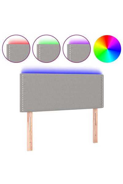 vidaxl LED headboard, light grey, 80x5x78/88 cm, textile