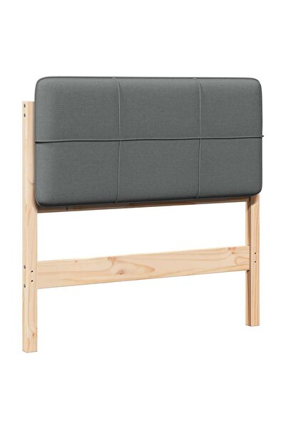 vidaxl Upholstered headboard Brown and light gray 100 cm Solid pine wood