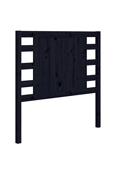 vidaxl Bedside table, black, 81x4x100 cm, solid pine wood