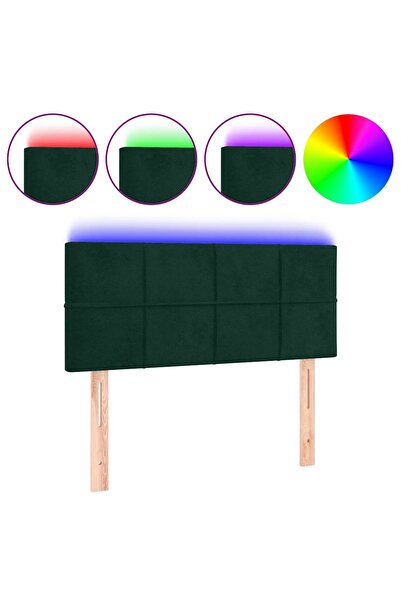 vidaxl Tăblie de pat cu LED, verde închis, 90x5x78/88 cm, catifea
